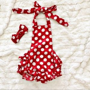 Disney Inspired Minnie Mouse Polka Dot Romper